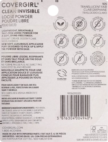 CoverGirl Clean Invisible Loose Powder 105 Translucent Fair Perspective: back
