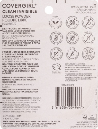 CoverGirl Clean Invisible Loose Powder 110 Translucent Light Perspective: back