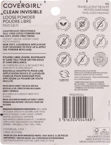 Covergirl Clean & Pure Loose Powder 115 Translucent Medium Perspective: back