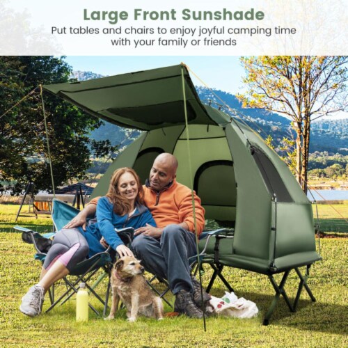 Tent with chairs and sleeping bag online