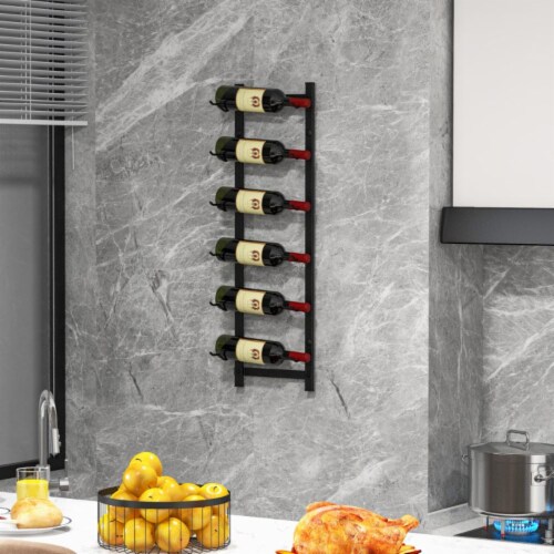 Hivvago Rust proof Wall Mounted Wine Rack for 6 or 9 Bottles-M Perspective: back