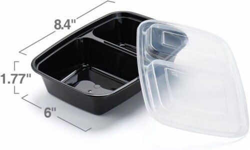 Kitcheniva Microwavable Meal Prep Food Container WIth 2 Compartment - Pack of 50 Perspective: back