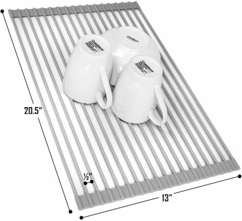 Kitcheniva Over the Sink Multipurpose Roll-Up Dish Drying Rack Perspective: back