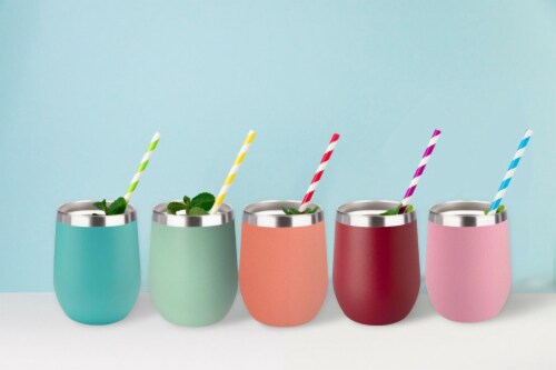 Kitcheniva Stainless Steel Wine Tumbler - 1 Pack Black Perspective: back