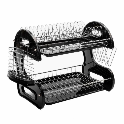 Kitcheniva Stainless Steel Dish Drying Rack, 2 Tier Perspective: back