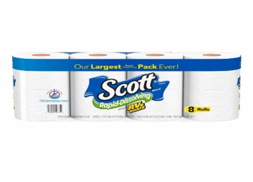 Scott Rapid-Dissolving Toilet Paper 8 Rolls Perspective: back