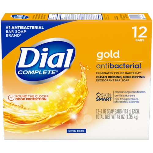 Dial Antibacterial Deodorant Bar Soap Gold - 12 Bars Perspective: back