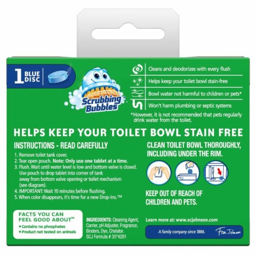 Scrubbing Bubbles Cleaning Toilet Drop-Ins Tablet 1.7oz - Pack of 12 Perspective: back
