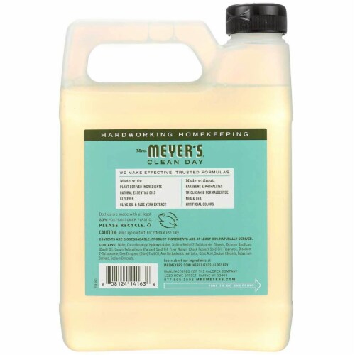 Mrs Meyers Hand Soap Liquid Refill Basil Scent 33 Oz - Pack of 6 Perspective: back