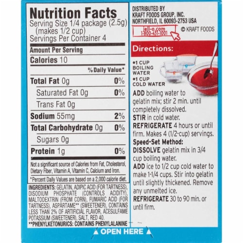 Jell-O Gelatin Dessert Sugar Free Pack of 6 - Strawberry Perspective: back