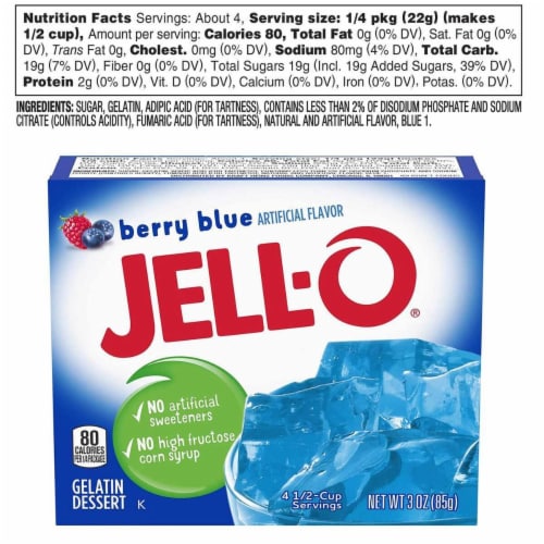 Jell-O Gelatin Dessert Pack of 6 - Berry Blue Perspective: back