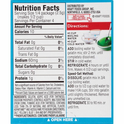 Jell-O Gelatin Dessert Sugar Free Pack of 6 - Lime Perspective: back