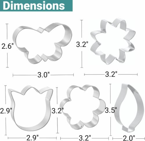 Stainless Steel Cookie Cutter Set Perspective: back