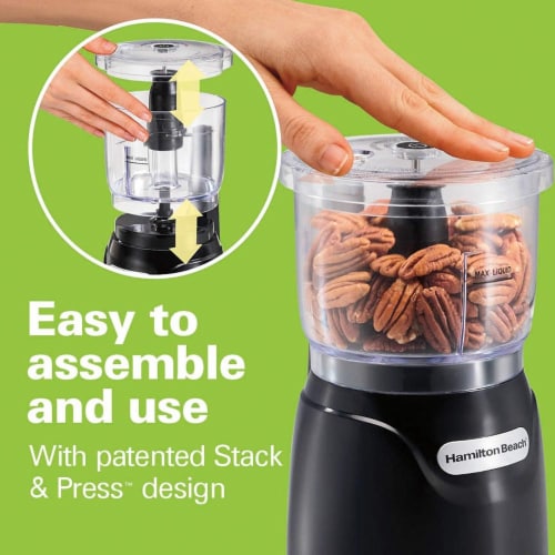 Hamilton Beach Electric Vegetable Chopper & Mini Food Processor Black Perspective: back
