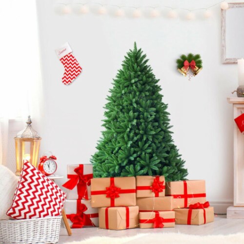 Hivvago 5 Feet Artificial Fir Christmas Tree with 600 Branch Tips Perspective: back