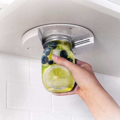 EZ Off Jar Opener for Seniors - White (7.2 x 7.2 x 0.7 inches) Perspective: back