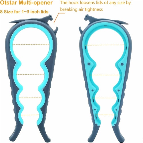 Otstar Jar Opener Bottle Opener for Seniors - Blue and Grey Perspective: back