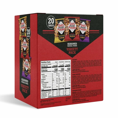Dot s pretzels variety pack 1oz grocery sized bags 20 count 1 ounces