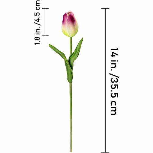 Multicolor Tulips Artificial Flowers 14 Tall 28 Pcs Perspective: back