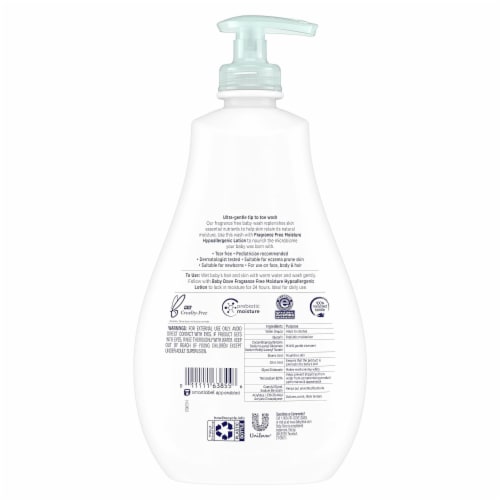 20 Fl Oz Hypoallergenic Baby Dove Sensitive Skin Care Baby Wash Perspective: back