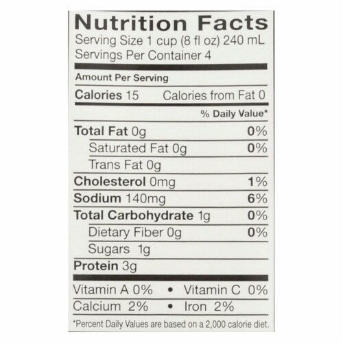 Pacific Natural Foods Beef Broth - Low Sodium - Case of 12 - 32 Fl oz. Perspective: back