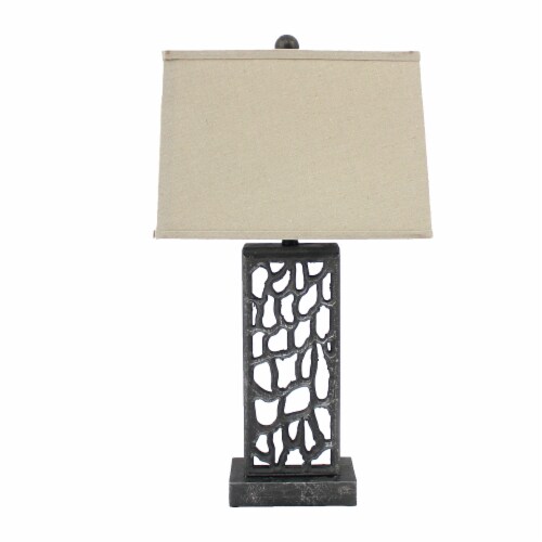5 X 8 X 28.75 Silver Metal With Multi Mini Grotto Pattern - Table Lamp 5 X 8 X 28.75 Silver Metal With Multi Mini Grotto Pattern - Table Lamp