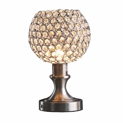 12 inch Silver Globe Led Table Lamp With Clear Globe Shade 1 Harris Teeter
