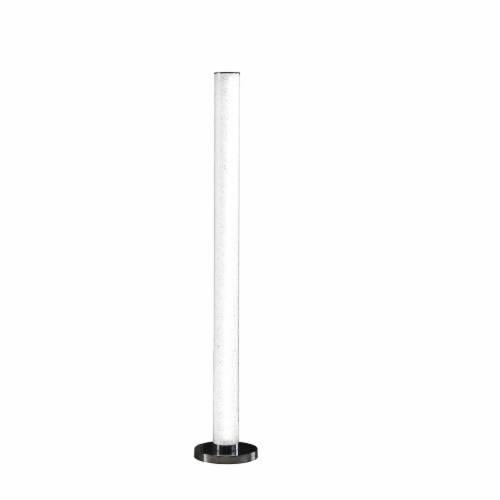49 inch White Column Floor Lamp With Clear Drum Shade 1 Harris Teeter