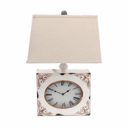 7 X 7 X 22 White Vintage Metal Clock Base - Table Lamp 7 X 7 X 22 White Vintage Metal Clock Base - Table Lamp
