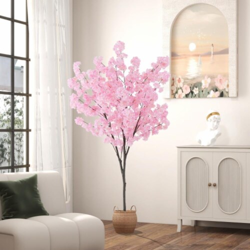 Hivvago 6.5 FT Tall Artificial Cherry Blossom Tree with 1170