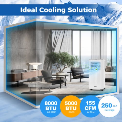 Costway 8000 BTU Portable Air Conditioner 3 in 1 AC Unit Fan and