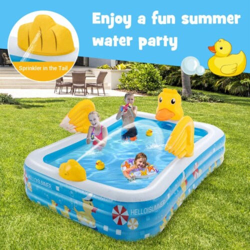 Inflatable pool with sprinkler outlet