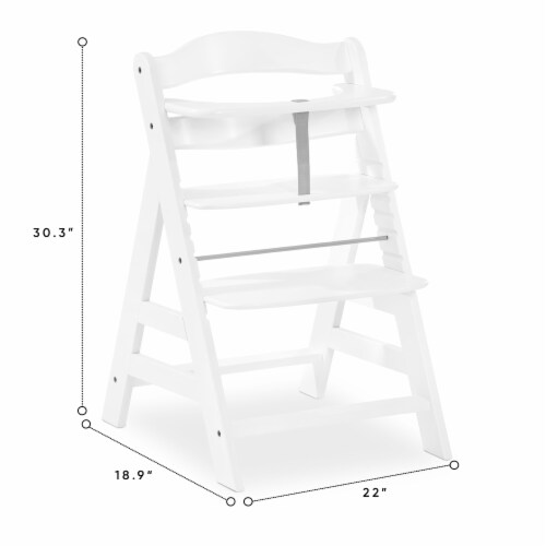 hauck AlphaPlus Grow Along Wooden High Chair w/White Tray & Grey Cushion