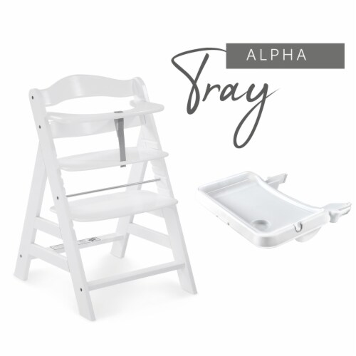 hauck Alpha High Chair Tray Table Compatible with Wooden Alpha+ and Beta+, White Perspective: back