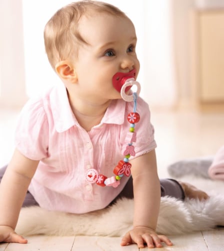 HABA Enchanted Butterflies Wooden Pacifier Chain (Made in Germany) Perspective: back