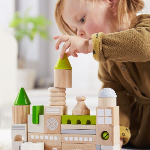 HABA Coburg Wooden Building Blocks 28 Piece Set (Made in Germany) Perspective: back