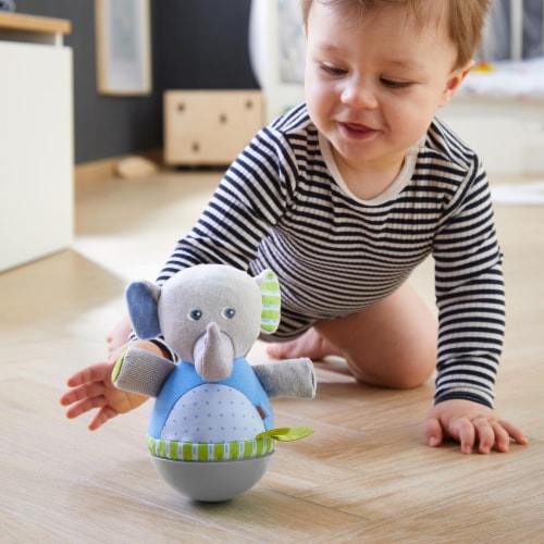 HABA Roly Poly Elephant Soft Wobbling & Chiming Baby Toy Perspective: back
