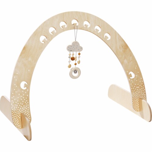 HABA Dots Play Gym - Space Saving Natural Wooden Arch for Dangling Elements Perspective: back