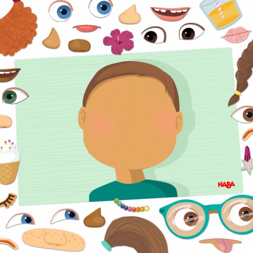 HABA Magnetic Game Box Funny Faces Perspective: back