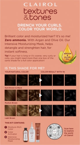 Clairol Texture & Tones Brilliant Hair Color - Natural Black Perspective: back