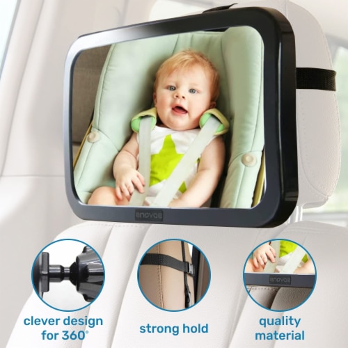 Enovoe 2 Pack Mirror for Baby Car Seat Rear Facing - Wide Convex & Shatterproof Perspective: back