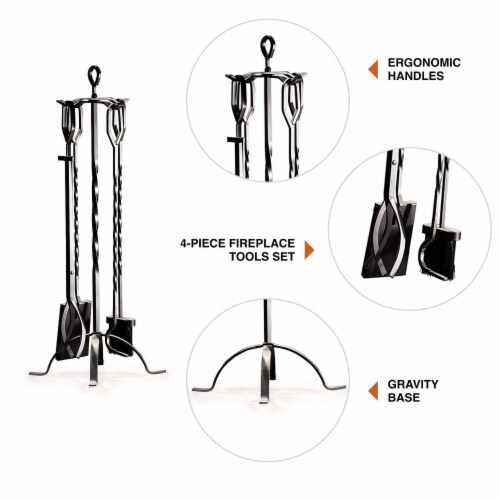 2wayz CastIron FLAMELY Fireplace Tool Set 5pcs Fireplace Accessories