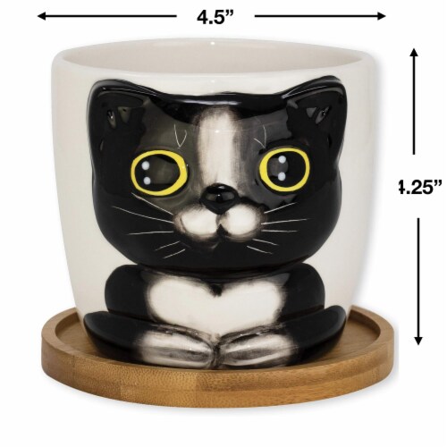 Window Garden Large Oreo Cat Planter for Indoor Plants & Flowers Perspective: back