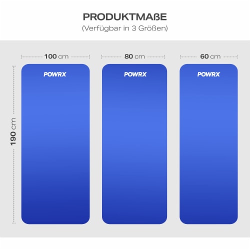 POWRX Yoga Mat Dark Blue 75 x31 x0.6  | Non-Slip Workout Mat for Women Men Home Fitness Perspective: back