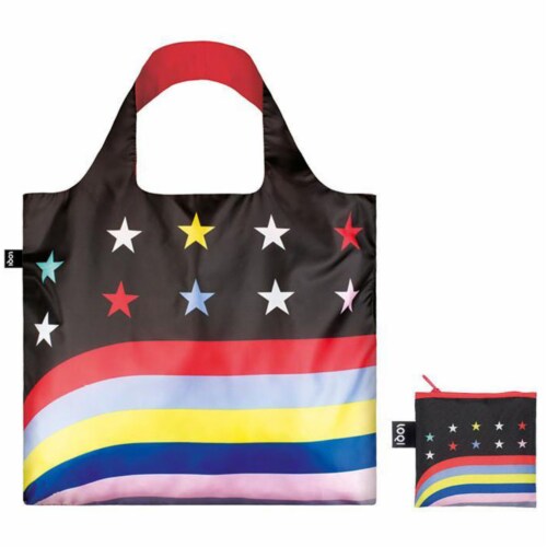 LOQI TRAVEL Stars & Stripes Reusable Shopping Bag Perspective: back