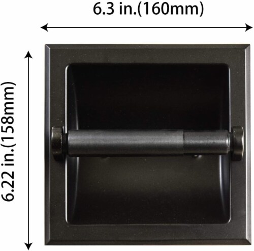 ATAYAL Recessed Toilet Paper Holder, Metal, Easy Installation, Matte Black Perspective: back