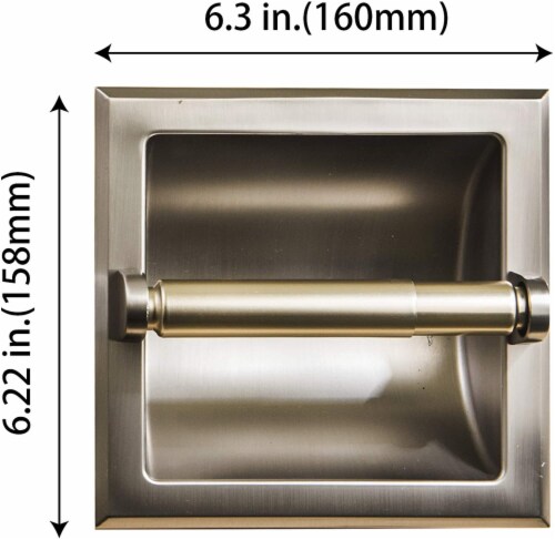 ATAYAL Recessed Toilet Paper Holder, Metal, Easy Installation, Satin Nickel Perspective: back