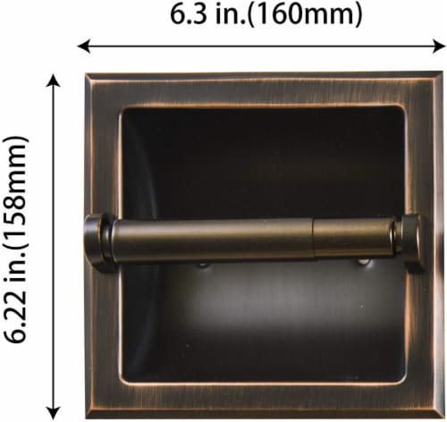 ATAYAL Recessed Toilet Paper Holder, Metal, Easy Installation, Oil-Rubbed Bronze Perspective: back
