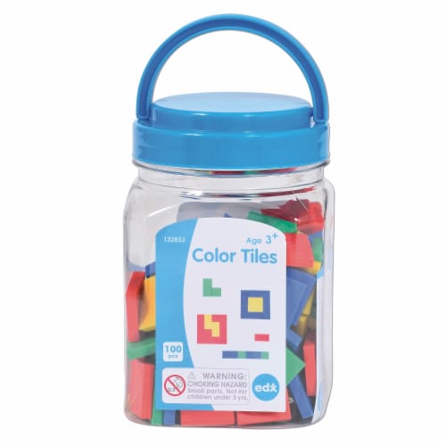 Learning Advantage Edx Education Color Tiles Mini Jar Set of 100 (CTU13283) Perspective: back