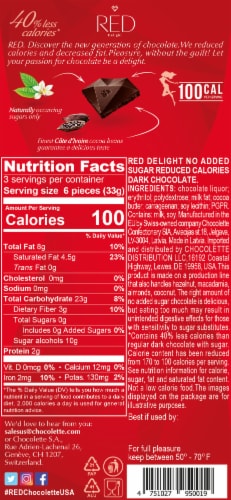 RED Dark Chocolate Bar Perspective: back
